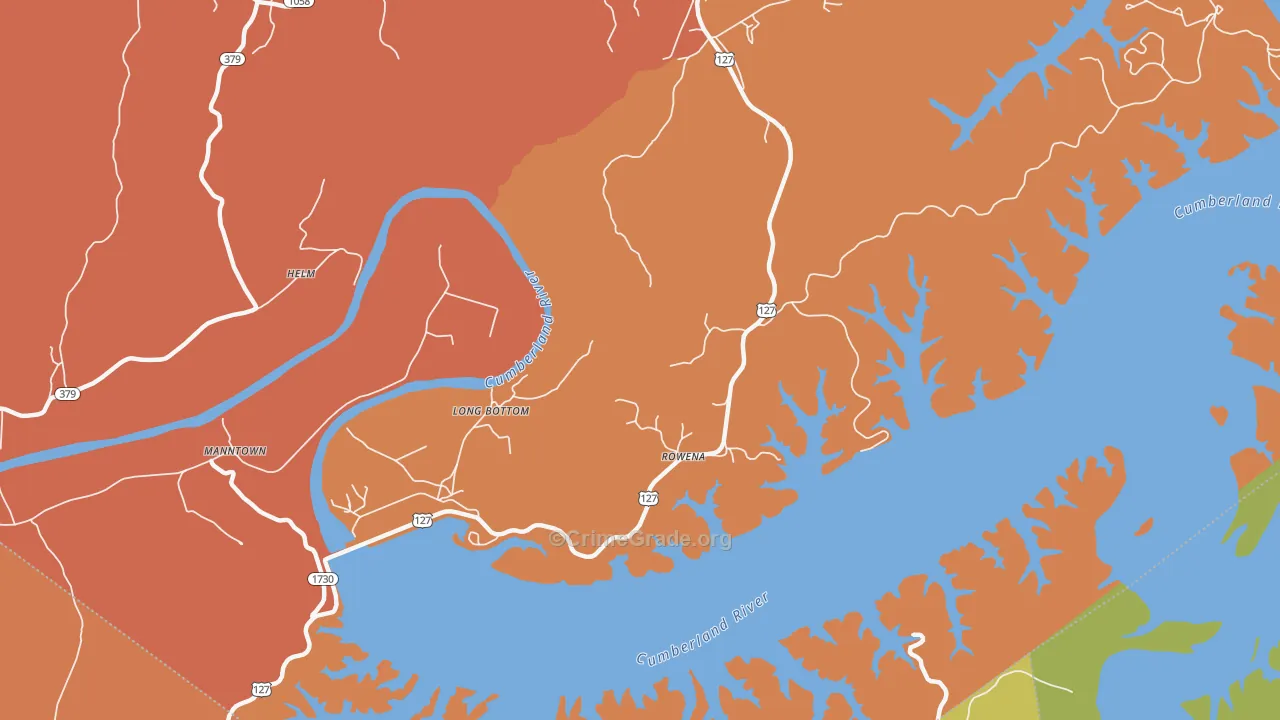 Rowena, KY Map of Drug-Related Crime Rates