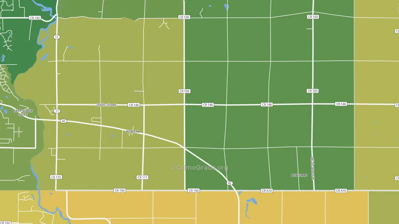 Rowena, SD Map of Drug-Related Crime Rates