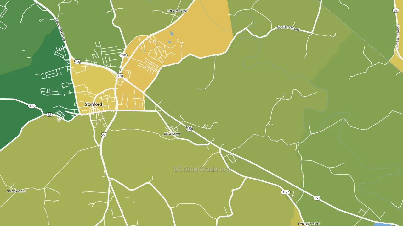Rowland, KY Map of Drug-Related Crime Rates