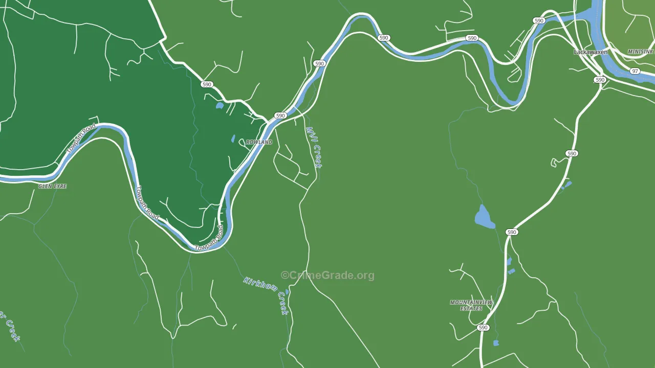 Rowland, PA Map of Drug-Related Crime Rates