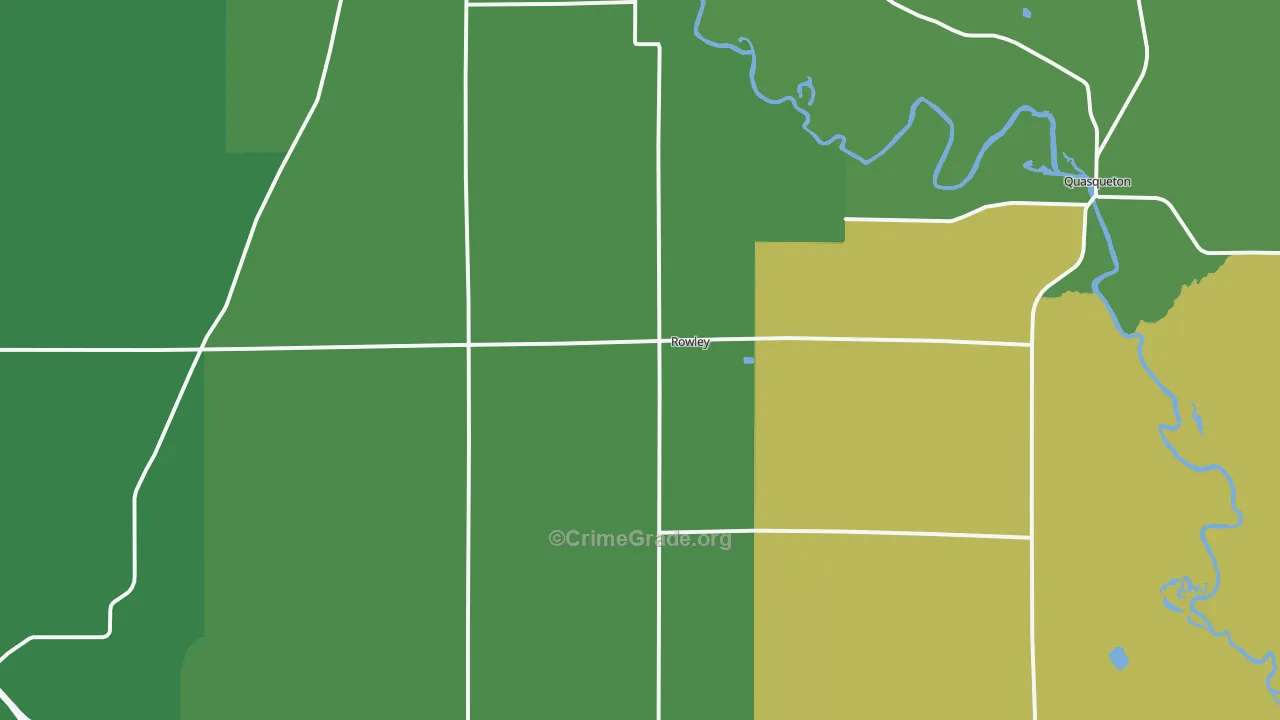 Rowley, IA Map of Drug-Related Crime Rates