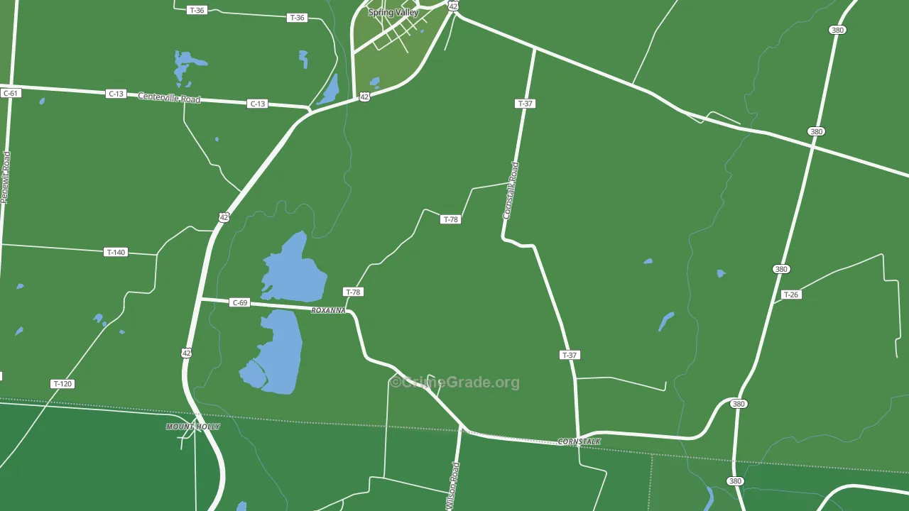 Roxanna, OH Map of Drug-Related Crime Rates