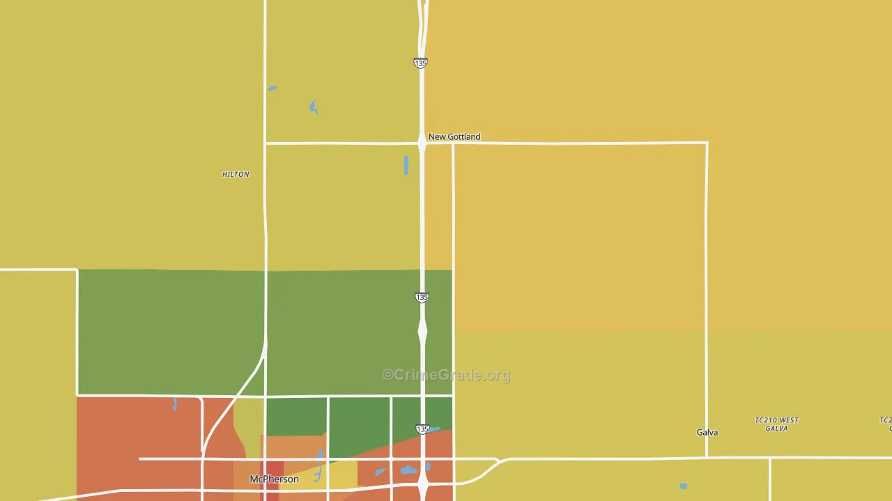 Roxbury, KS Map of Drug-Related Crime Rates