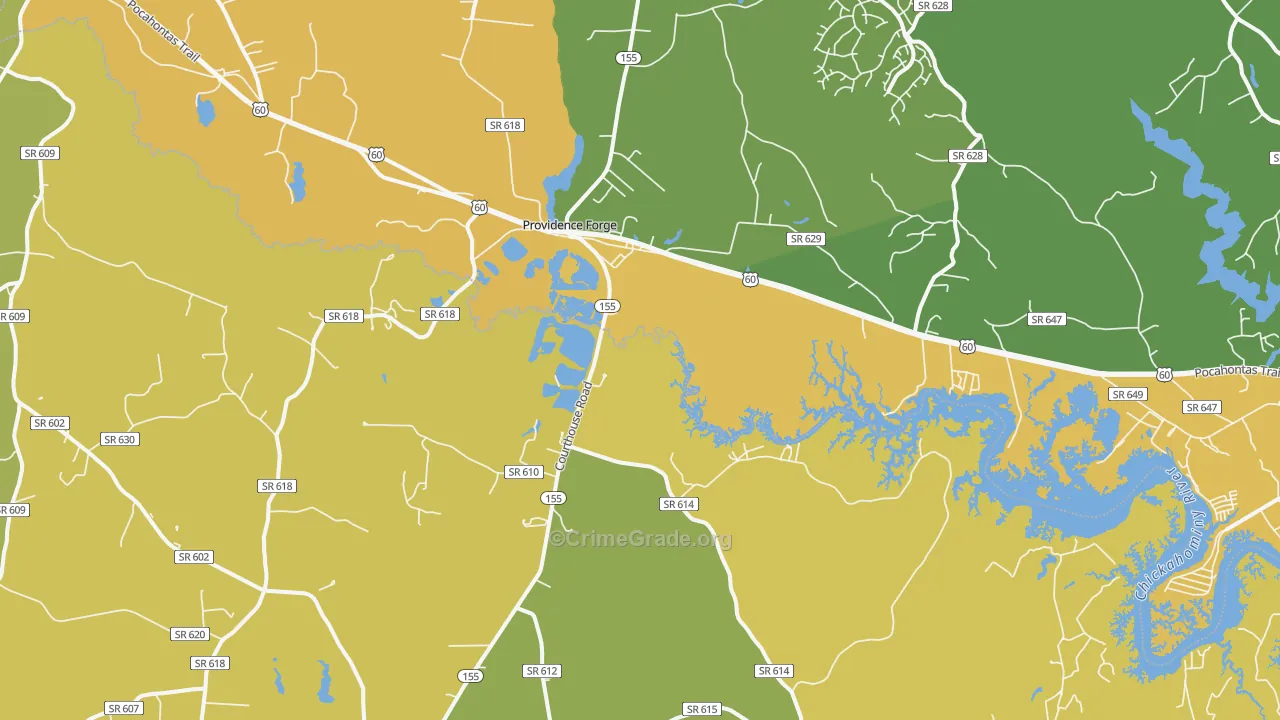 Roxbury, VA Map of Drug-Related Crime Rates
