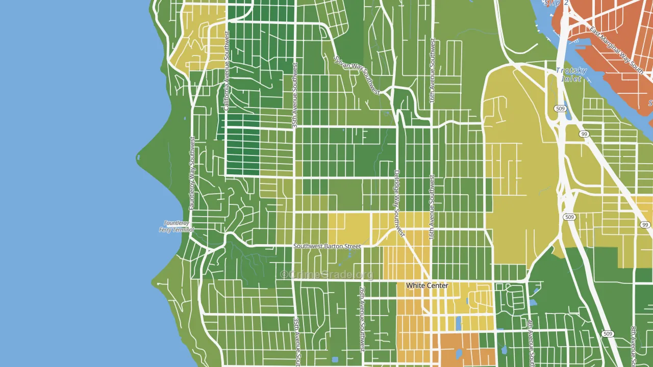 Roxhill, Seattle, WA Map of Drug-Related Crime Rates