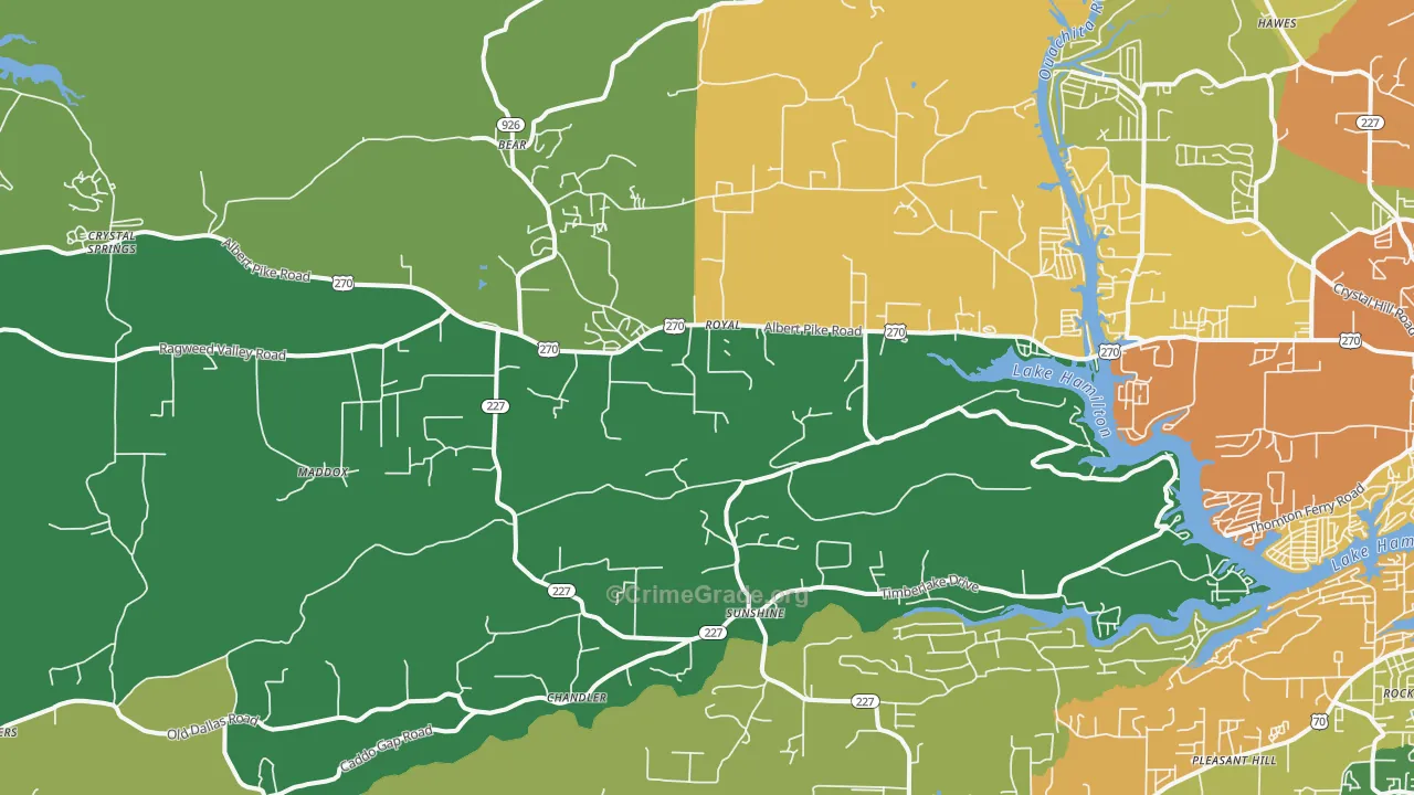 Royal, AR Map of Drug-Related Crime Rates