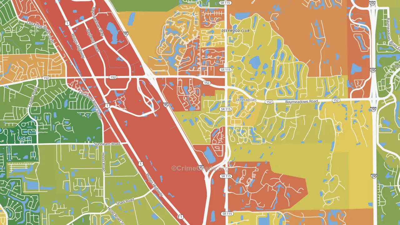 Royal Lakes, Jacksonville, FL Map of Drug-Related Crime Rates