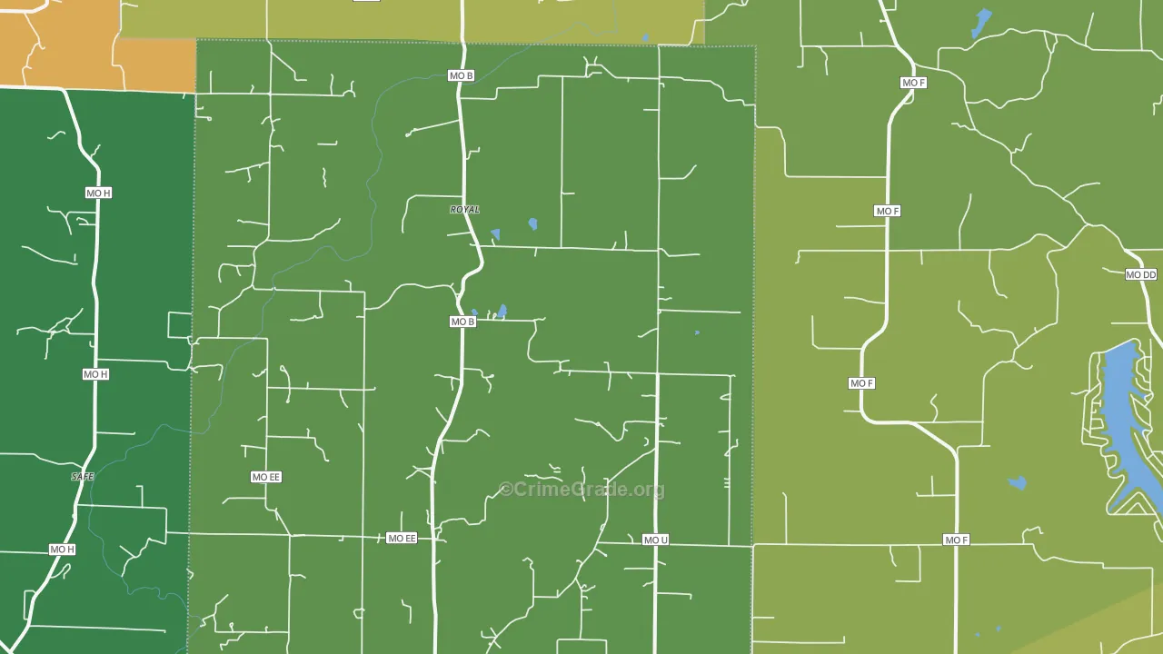 Royal, MO Map of Drug-Related Crime Rates