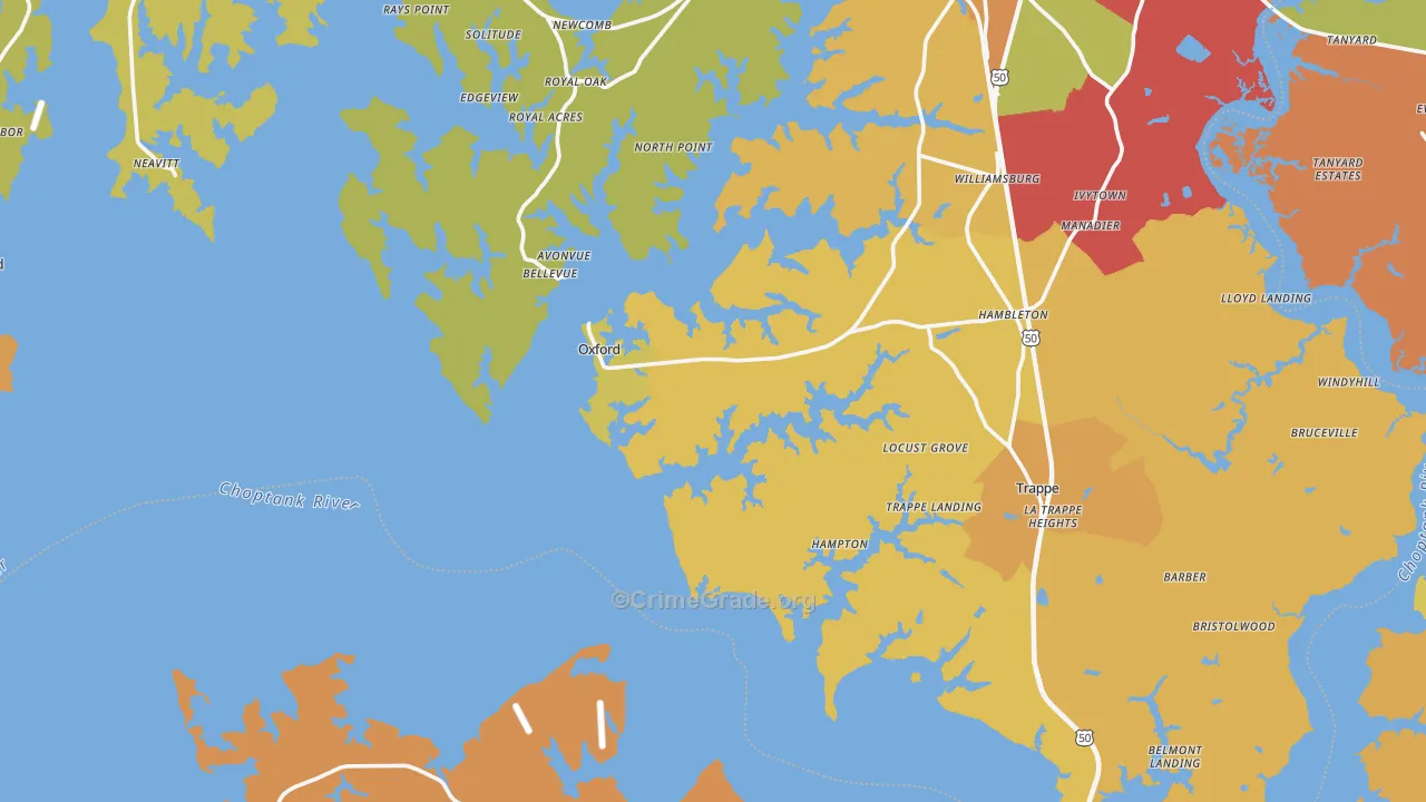 Royal Oak, MD Map of Drug-Related Crime Rates