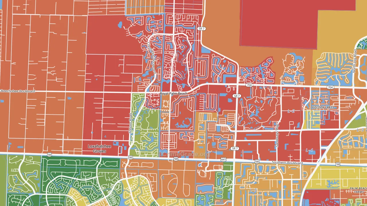 Royal Palm Beach, FL Map of Drug-Related Crime Rates