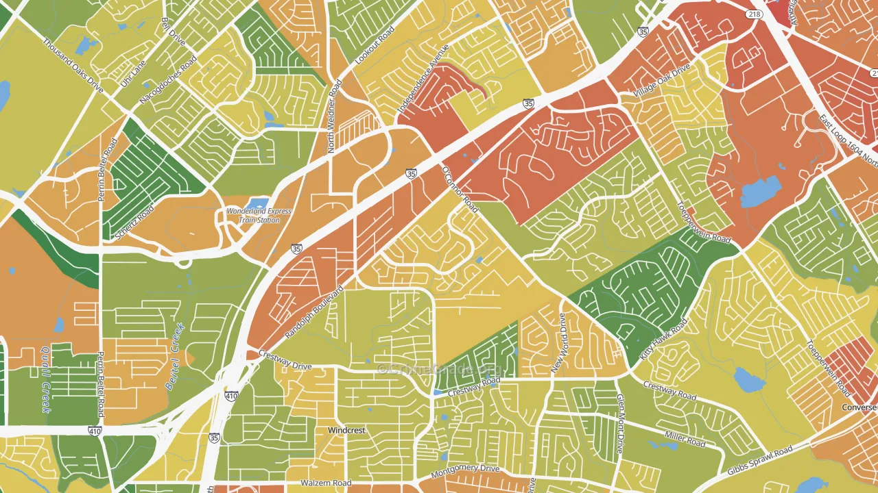 Royal Ridge, San Antonio, TX Map of Drug-Related Crime Rates