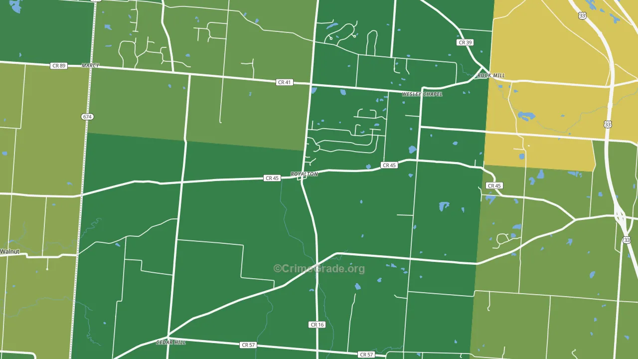 Royalton, OH Map of Drug-Related Crime Rates