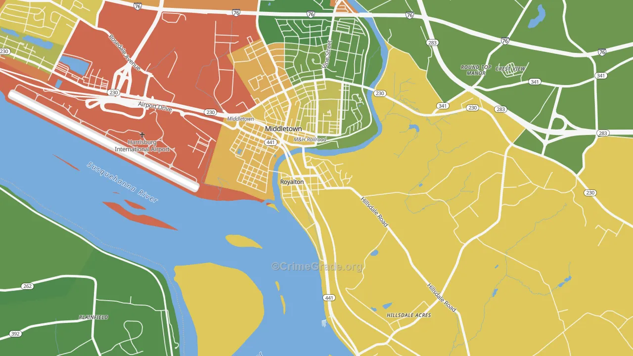 Royalton, PA Map of Drug-Related Crime Rates