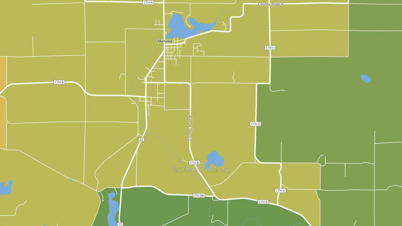 Royalton, WI Map of Drug-Related Crime Rates
