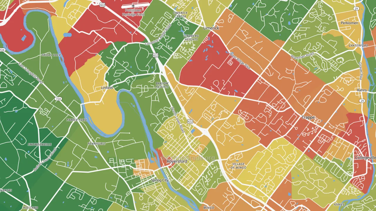 Royersford, PA Map of Drug-Related Crime Rates