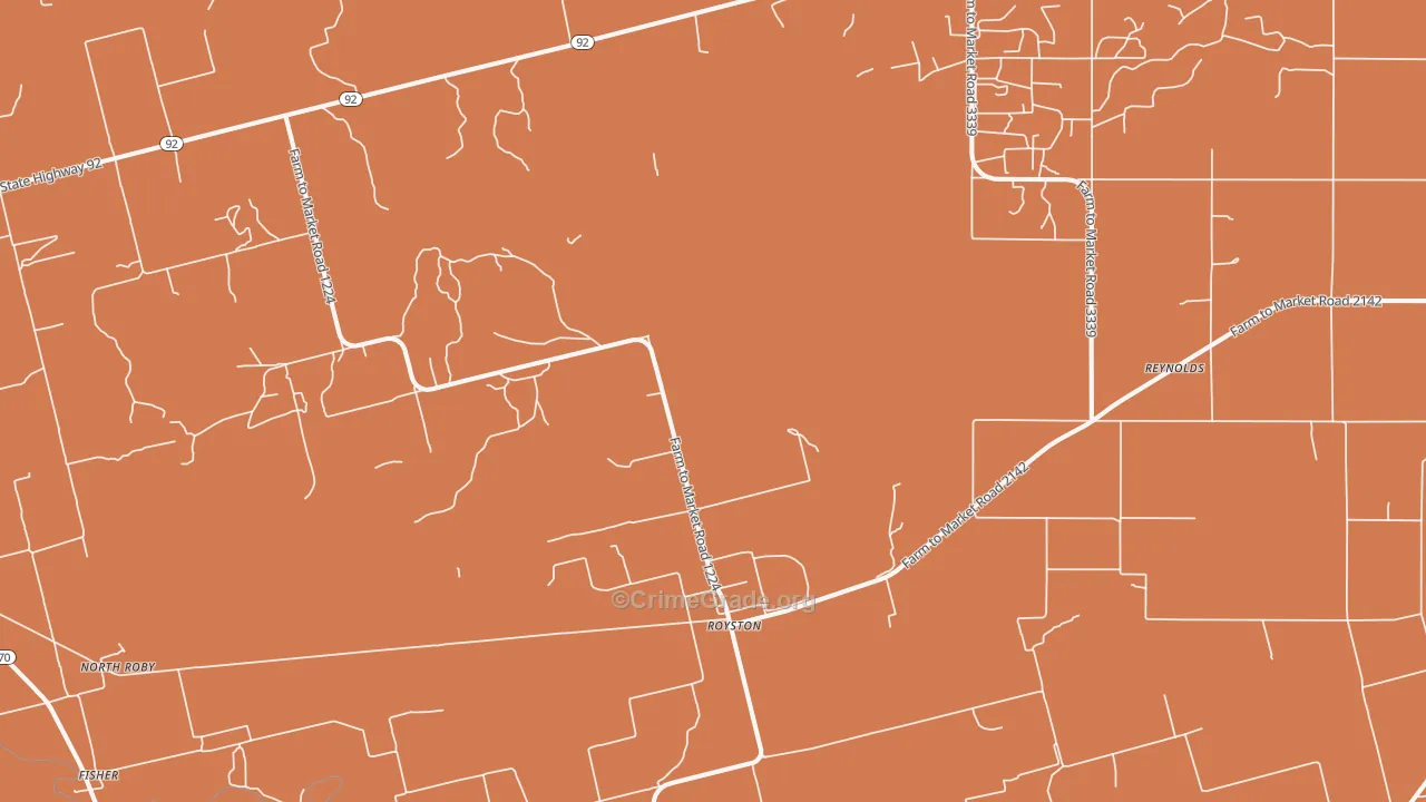 Royston, TX Map of Drug-Related Crime Rates