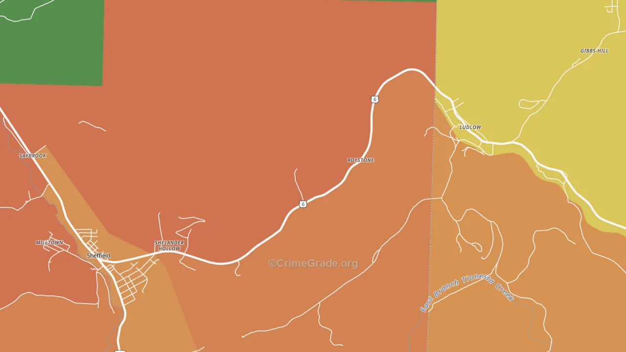 Roystone, PA Map of Drug-Related Crime Rates
