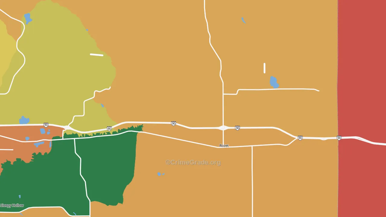 Rozet, WY Map of Drug-Related Crime Rates