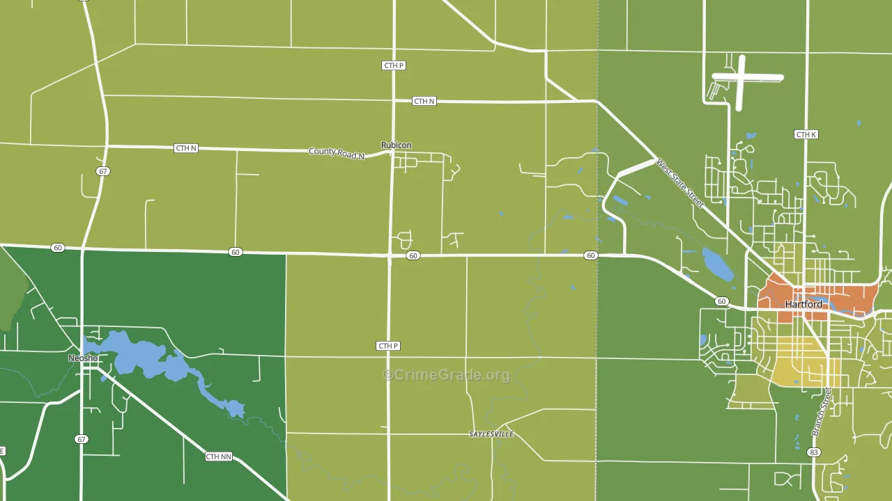 Rubicon, WI Map of Drug-Related Crime Rates