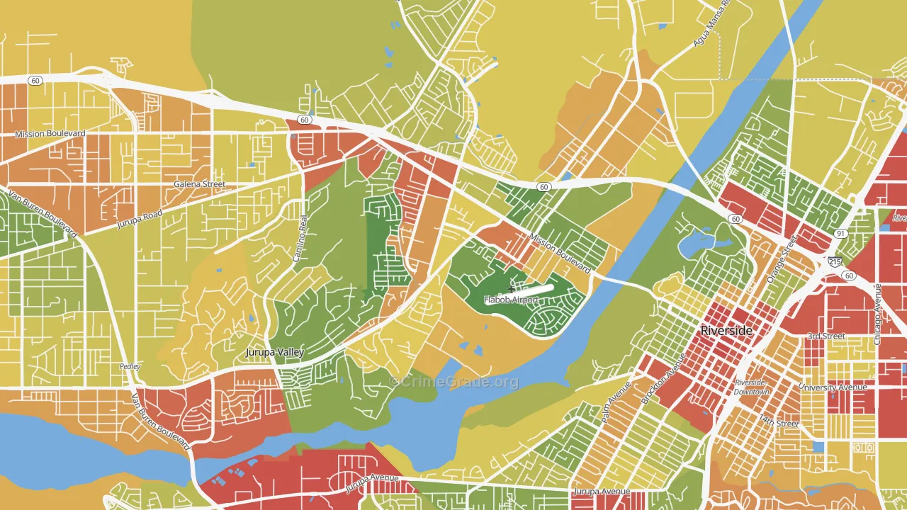 Rubidoux, CA Map of Drug-Related Crime Rates
