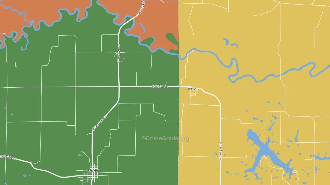 Rubio, IA Map of Drug-Related Crime Rates