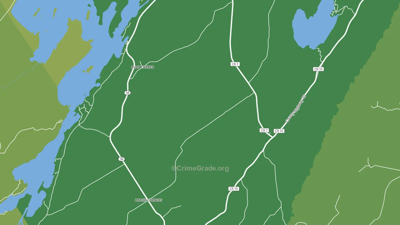 Ruby Corner, NY Map of Drug-Related Crime Rates