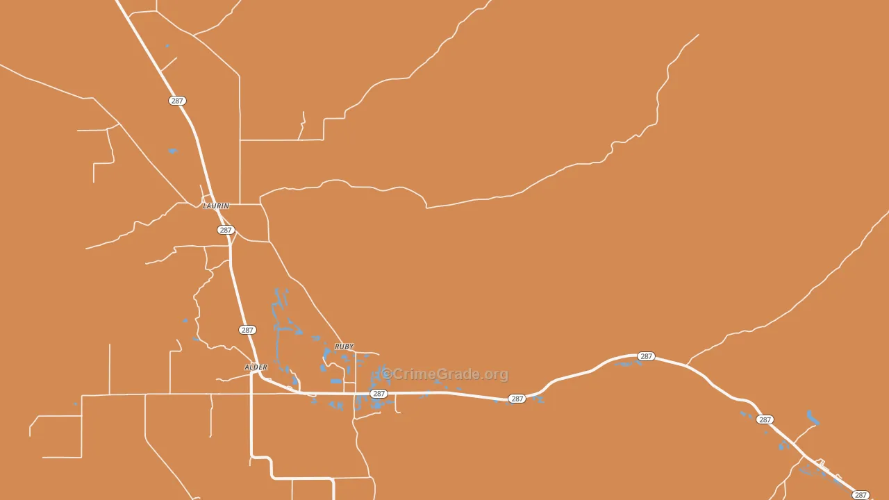 Ruby, MT Map of Drug-Related Crime Rates