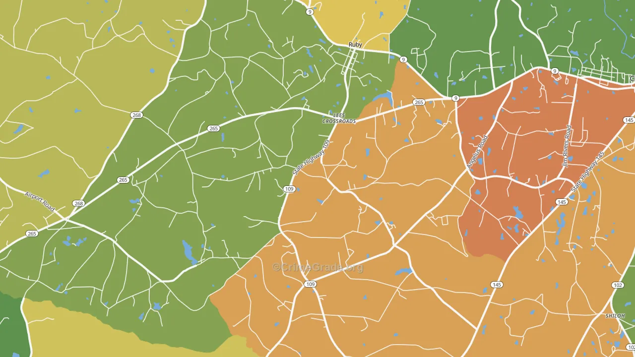 Ruby, SC Map of Drug-Related Crime Rates