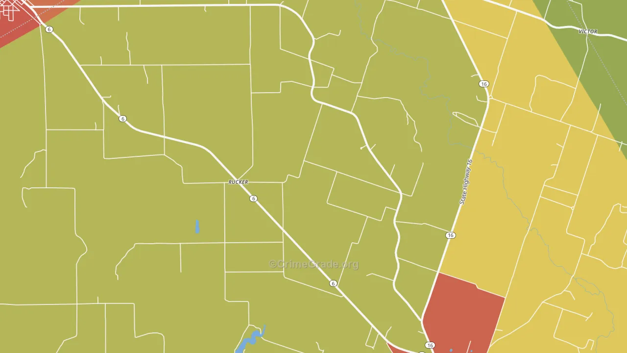 Rucker, TX Map of Drug-Related Crime Rates
