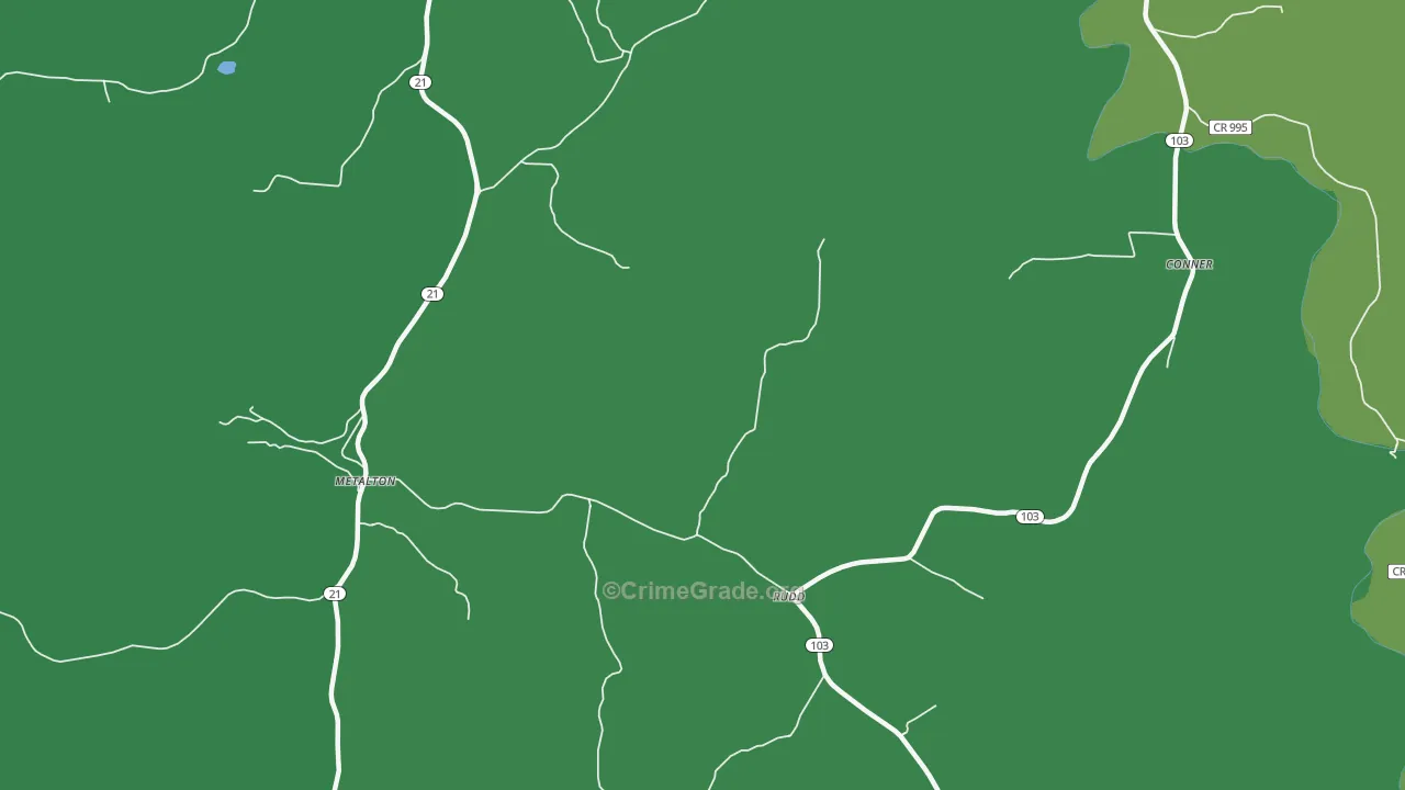 Rudd, AR Map of Drug-Related Crime Rates