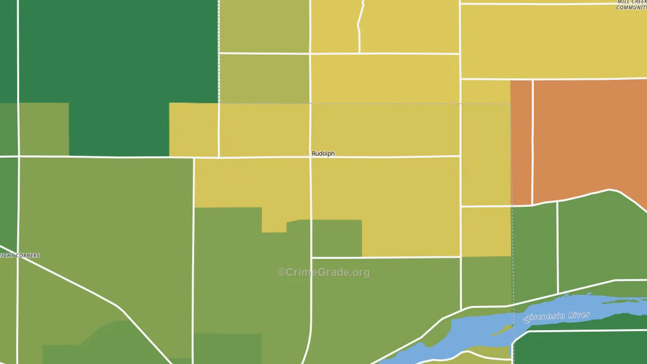 Rudolph, WI Map of Drug-Related Crime Rates