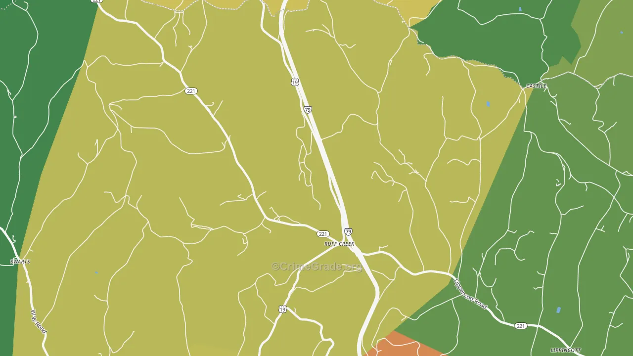 Ruff Creek, PA Map of Drug-Related Crime Rates