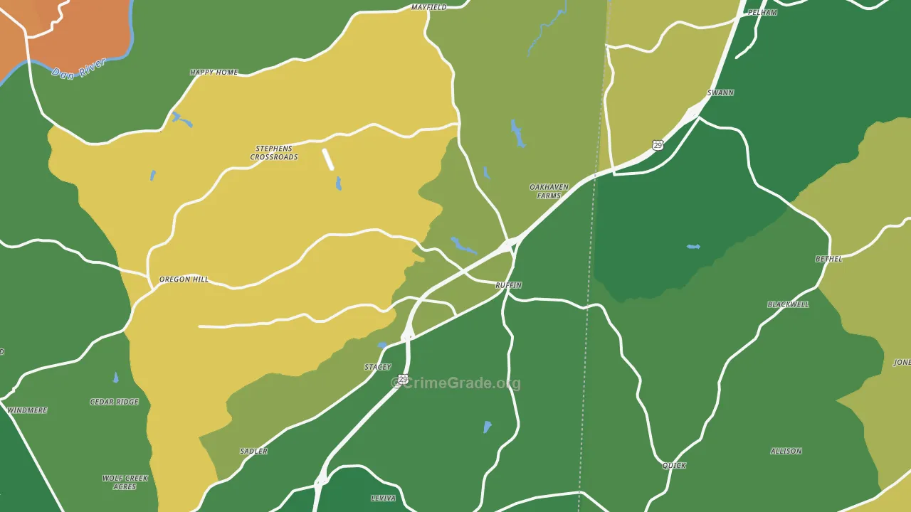 Ruffin, NC Map of Drug-Related Crime Rates