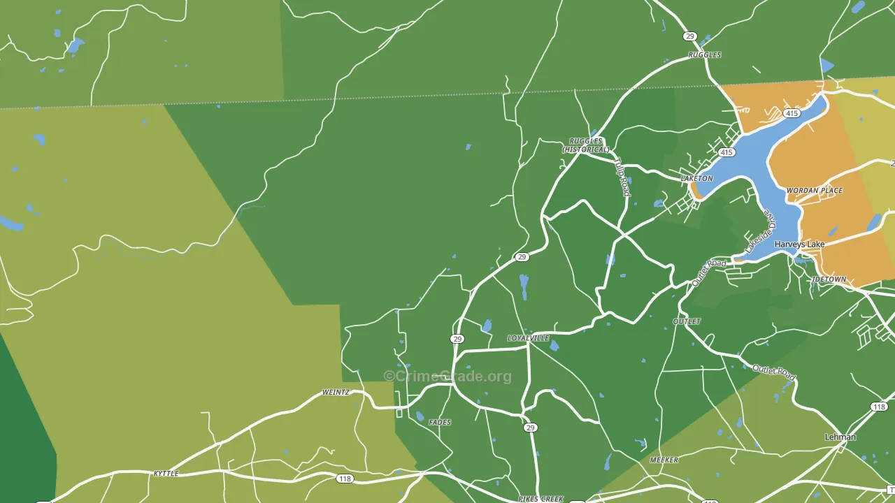 Ruggles, PA Map of Drug-Related Crime Rates