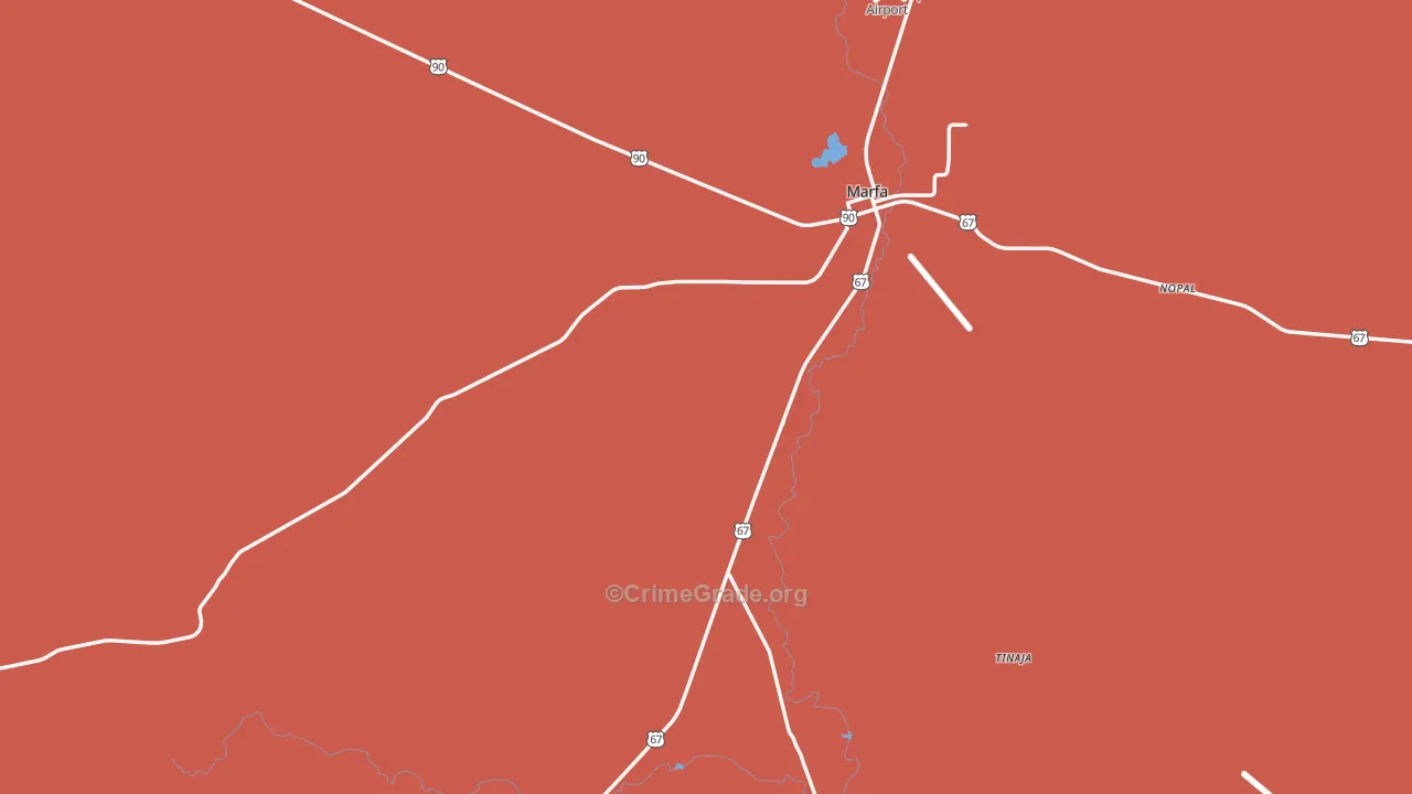Ruidosa, TX Map of Drug-Related Crime Rates
