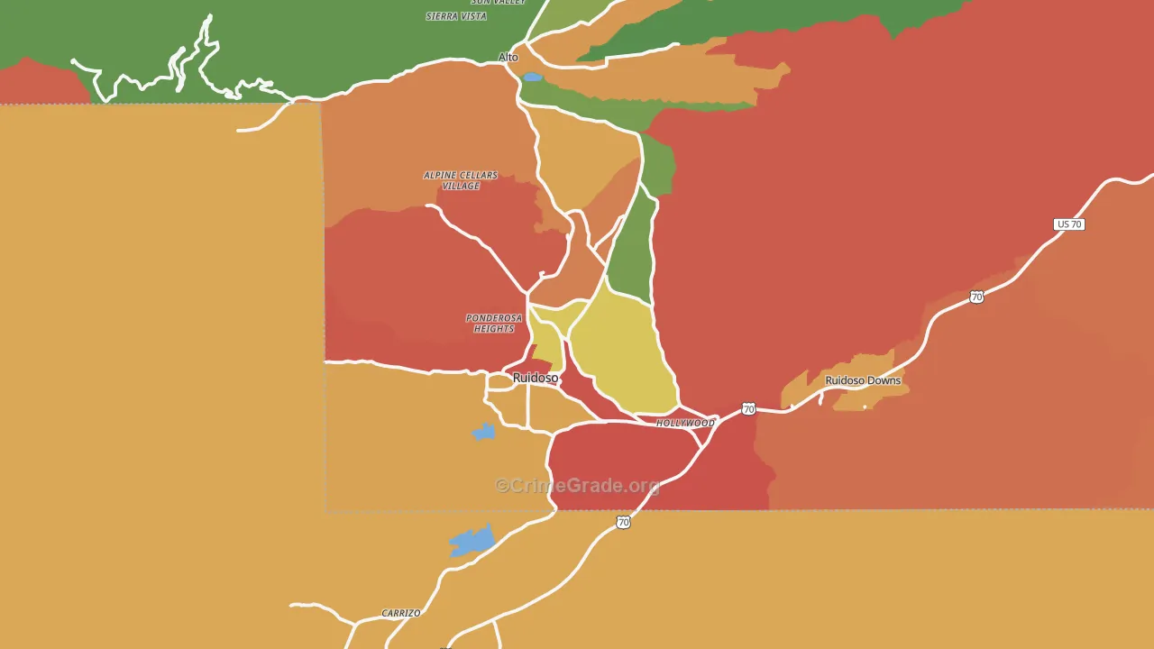 Ruidoso, NM Map of Drug-Related Crime Rates