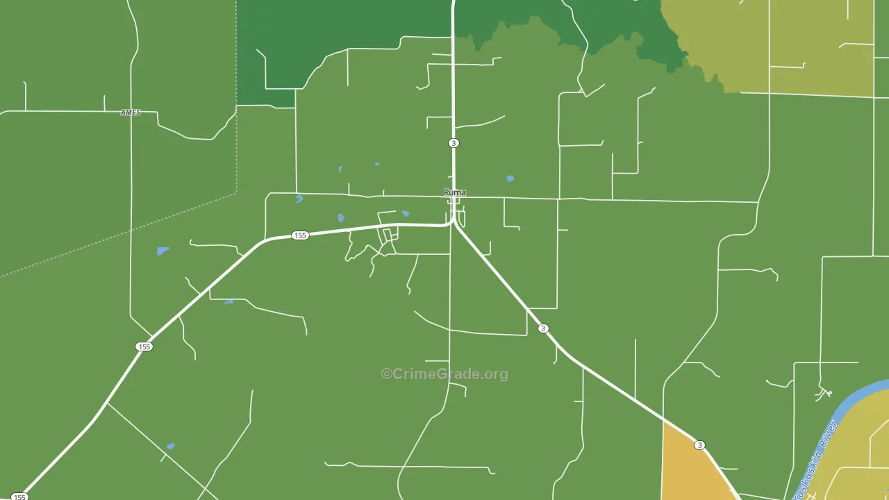 Ruma, IL Map of Drug-Related Crime Rates