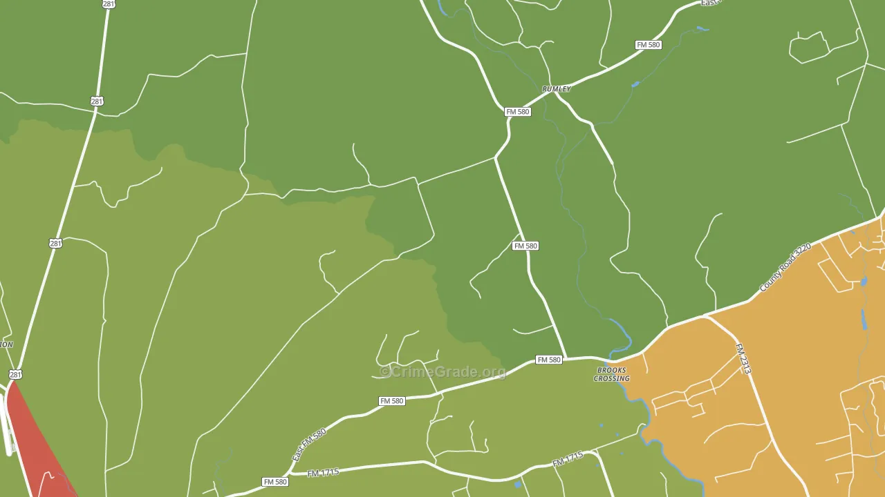 Rumley, TX Map of Drug-Related Crime Rates