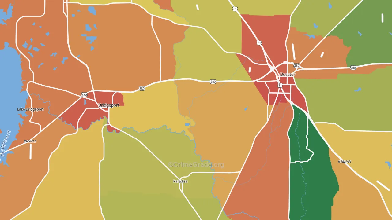 Runaway Bay, TX Map of Drug-Related Crime Rates