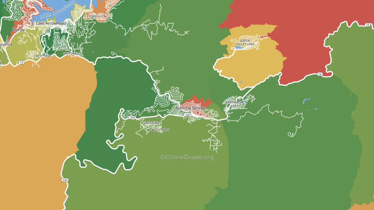 Running Springs, CA Map of Drug-Related Crime Rates
