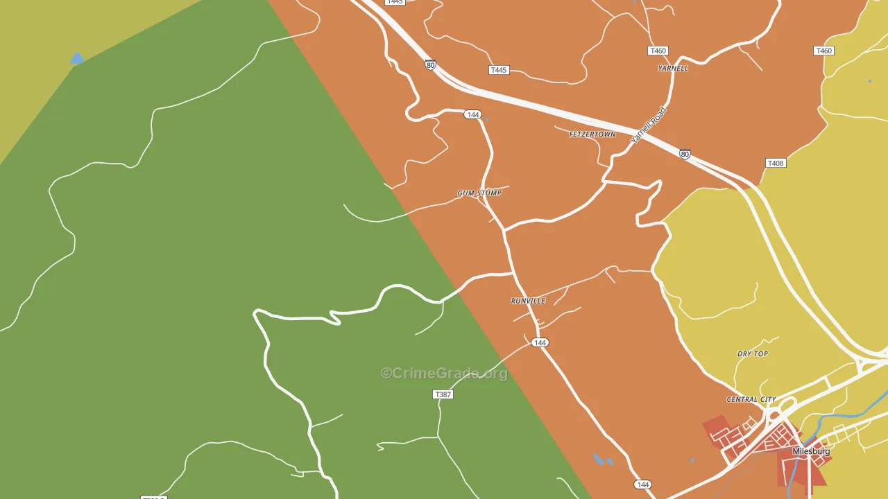 Runville, PA Map of Drug-Related Crime Rates