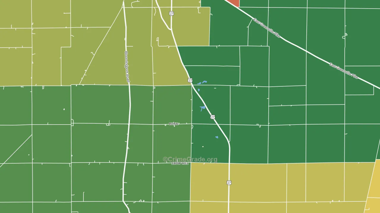 Rural, IN Map of Drug-Related Crime Rates