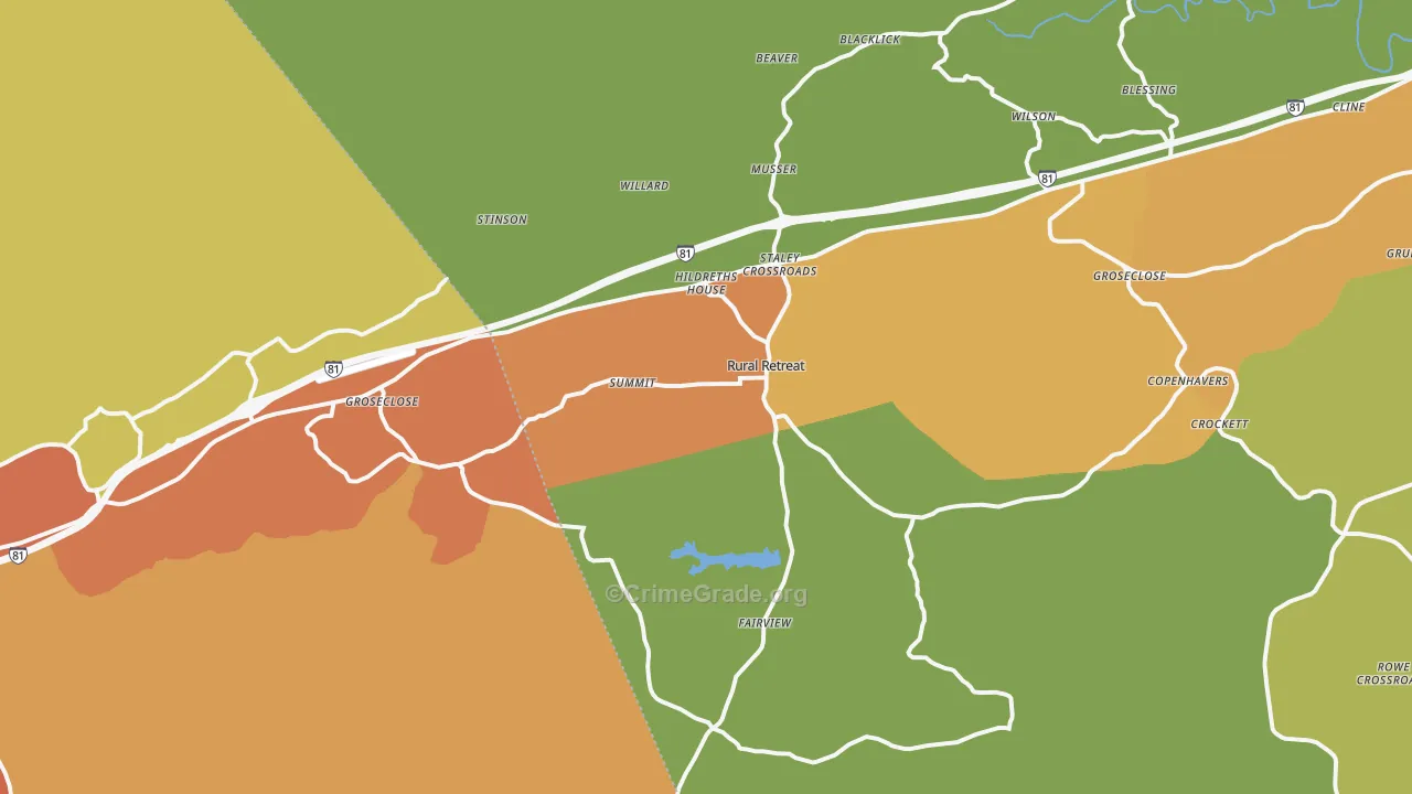 Rural Retreat, VA Map of Drug-Related Crime Rates