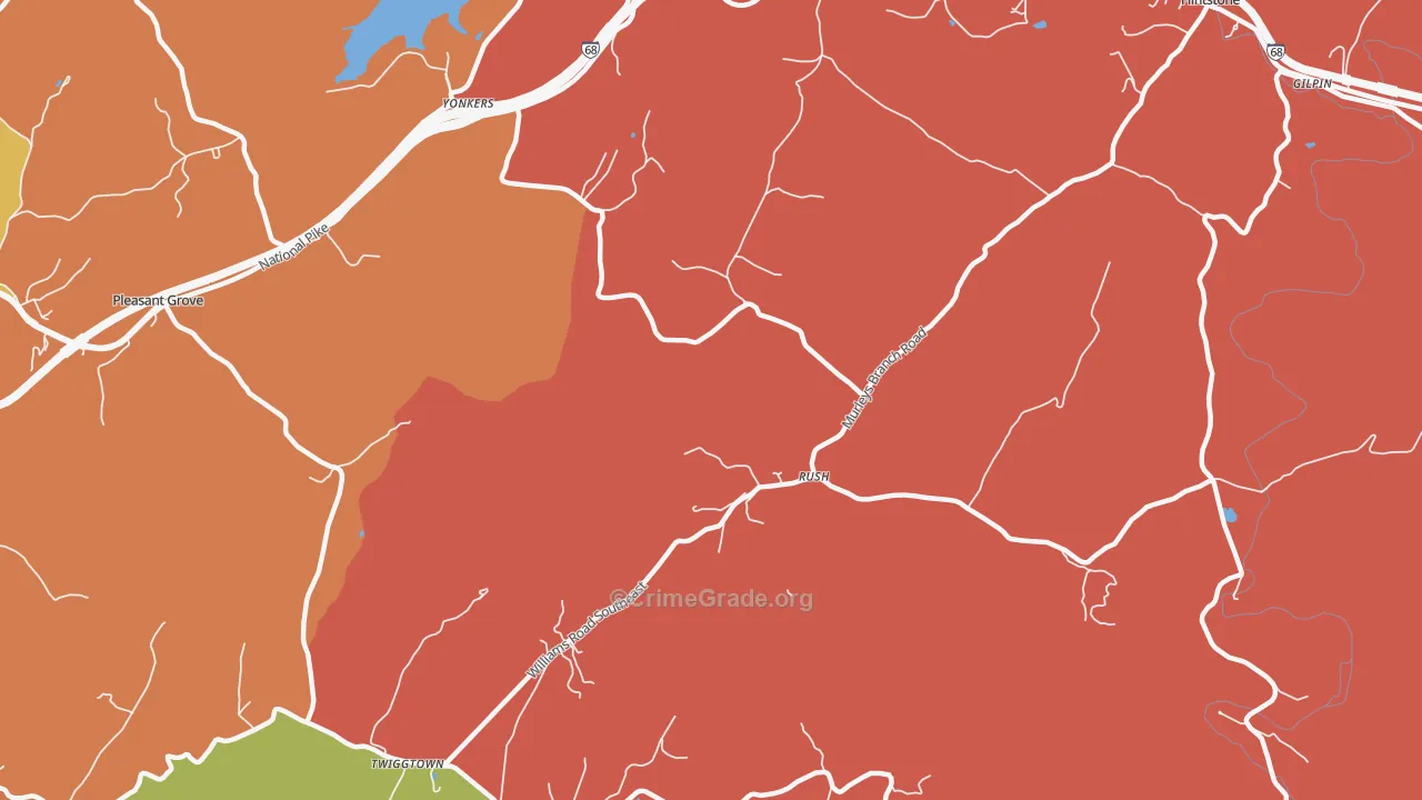 Rush, MD Map of Drug-Related Crime Rates