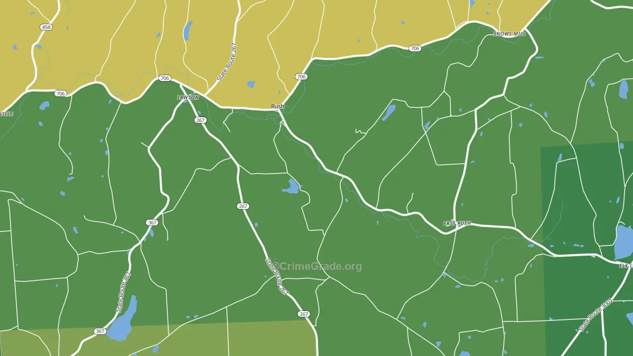 Rush, PA Map of Drug-Related Crime Rates