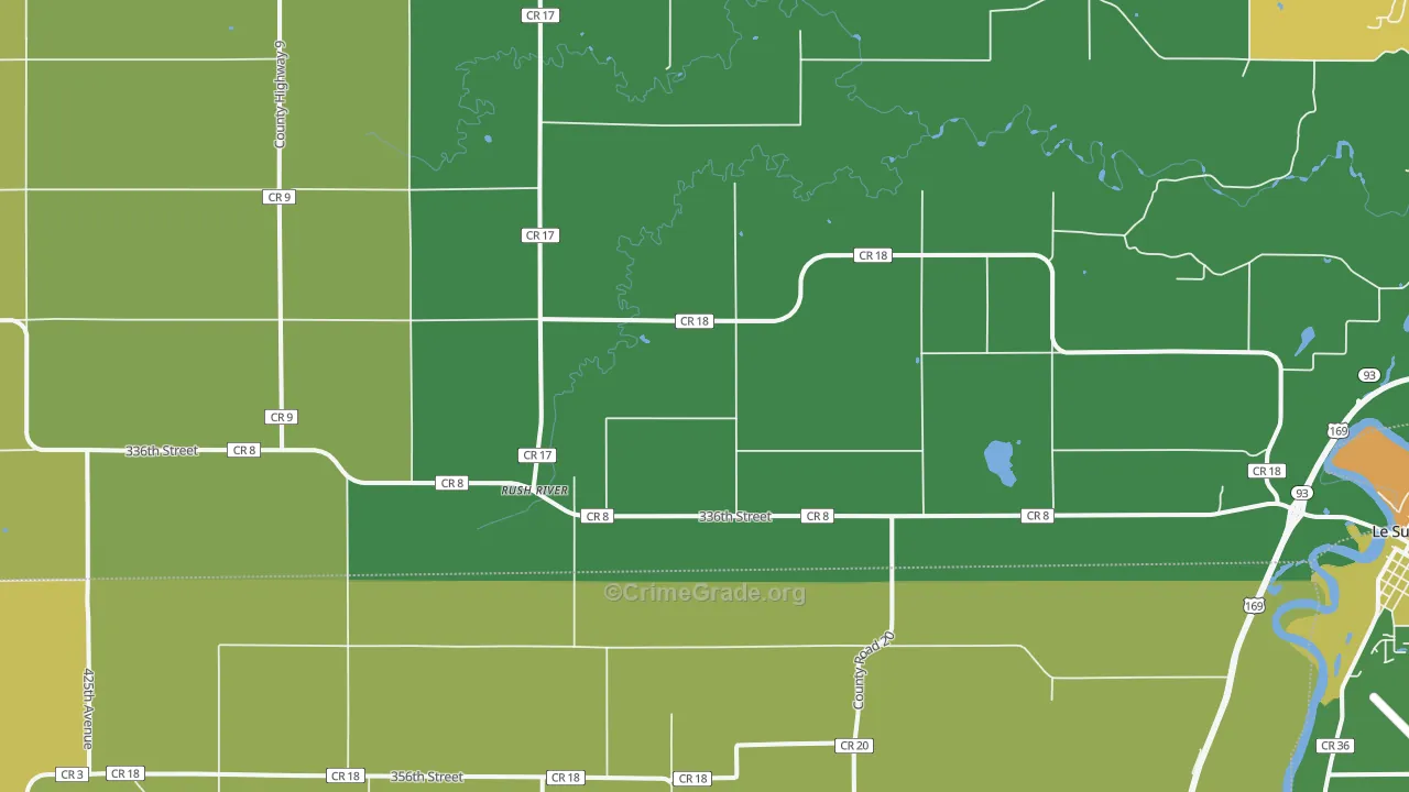 Rush River, MN Map of Drug-Related Crime Rates