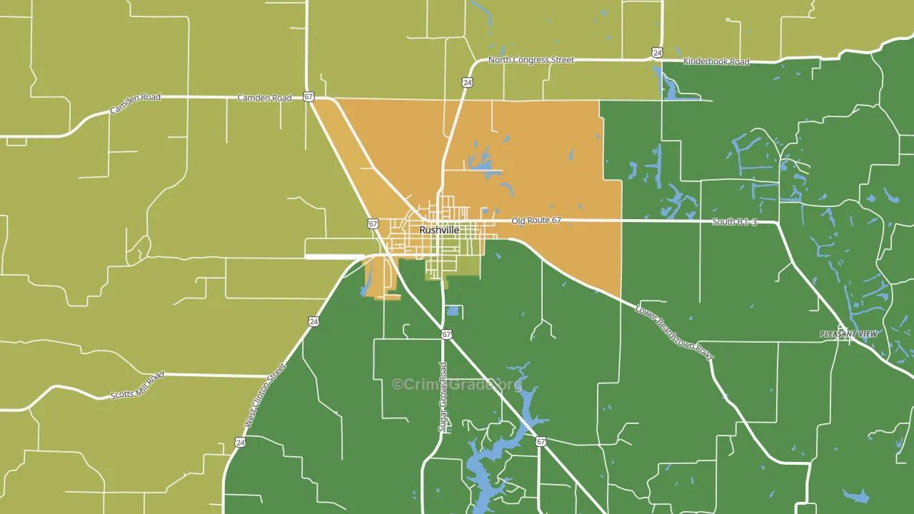 Rushville, IL Map of Drug-Related Crime Rates