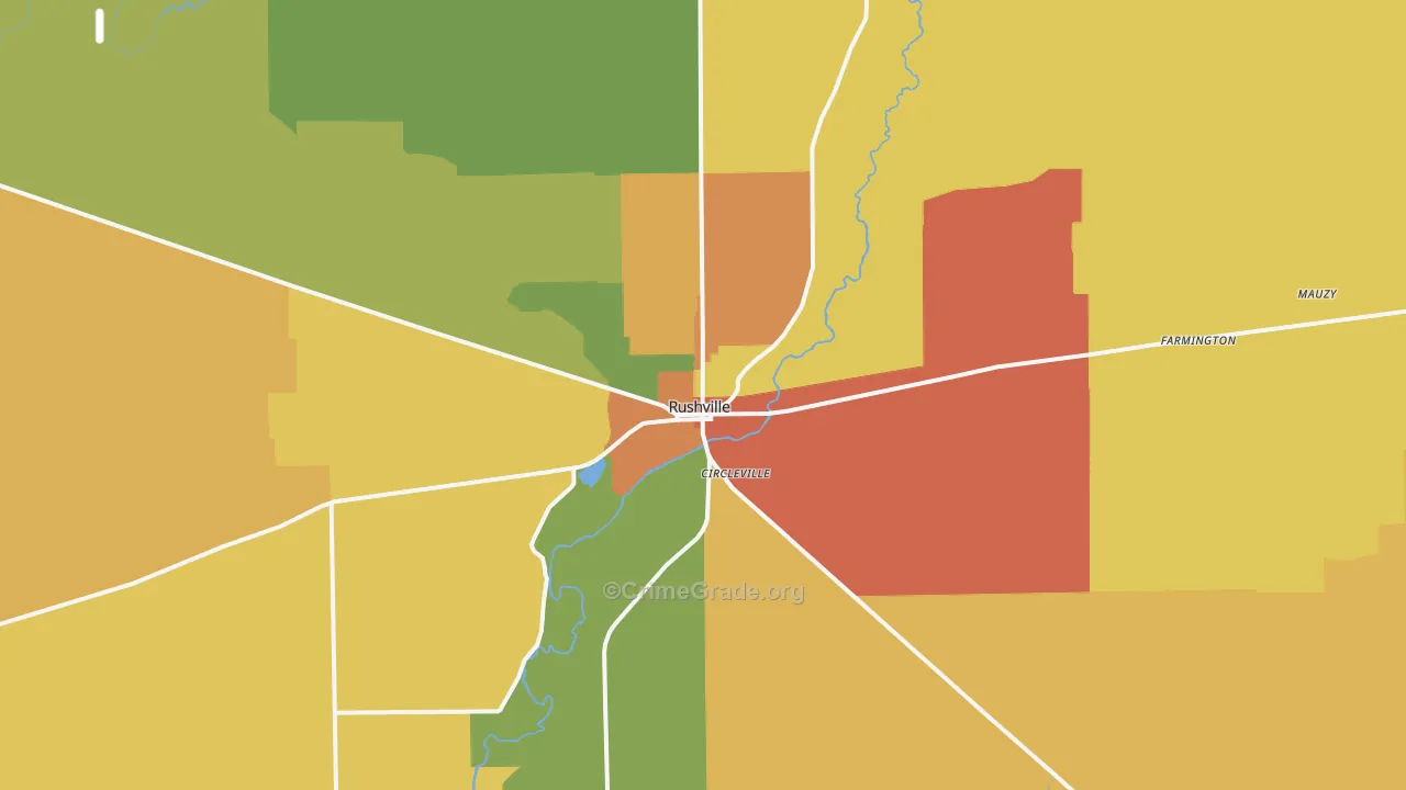 Rushville, IN Map of Drug-Related Crime Rates