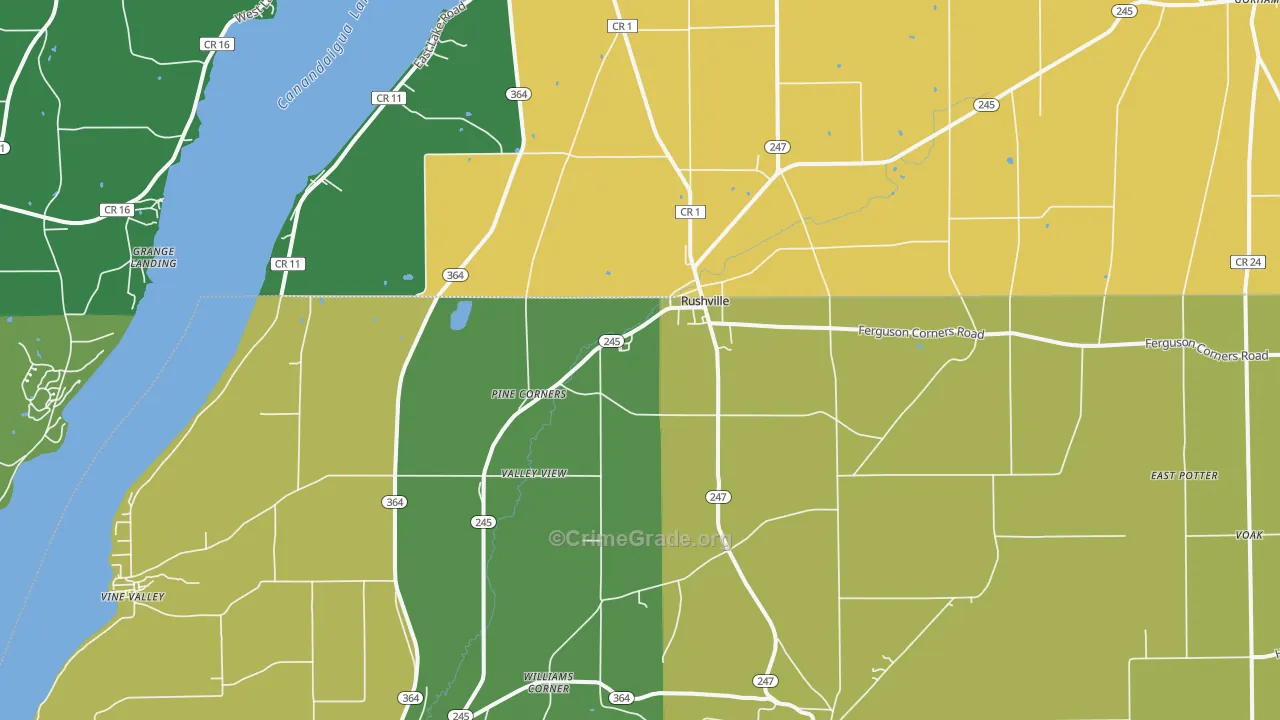 Rushville, NY Map of Drug-Related Crime Rates