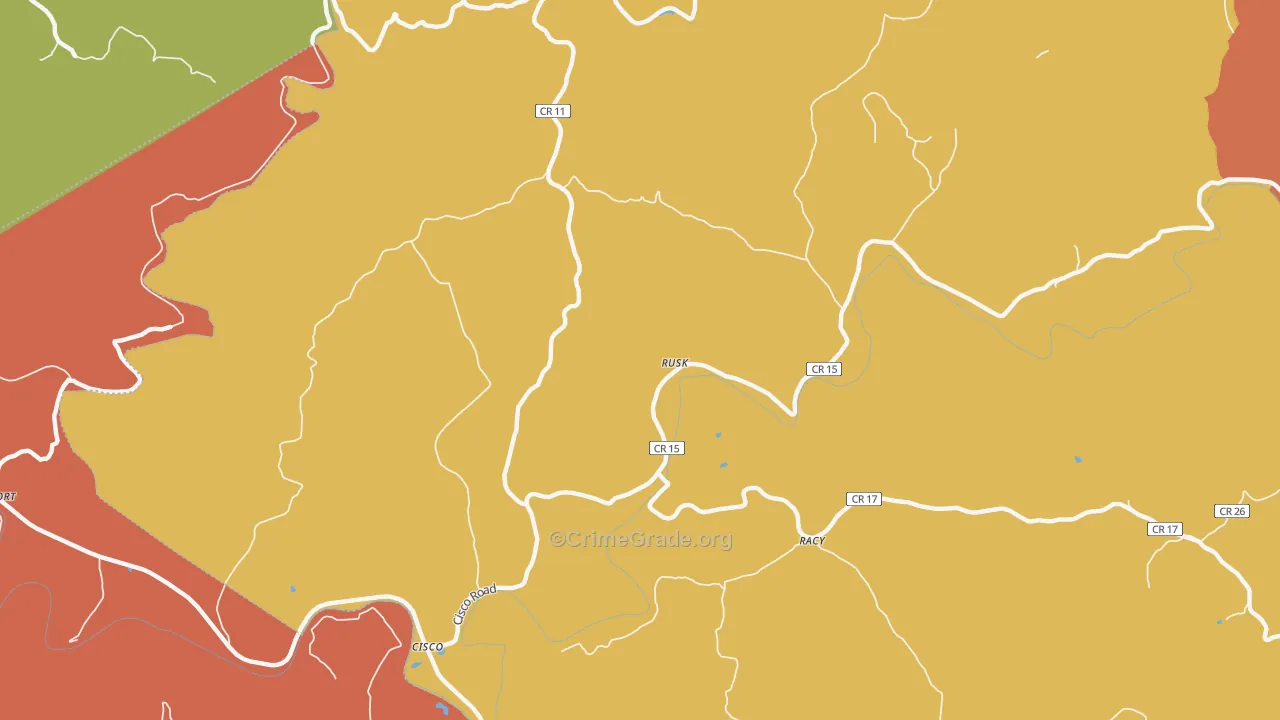 Rusk, WV Map of Drug-Related Crime Rates